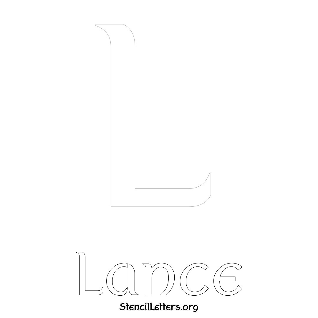Lance printable name initial stencil in Ancient Lettering