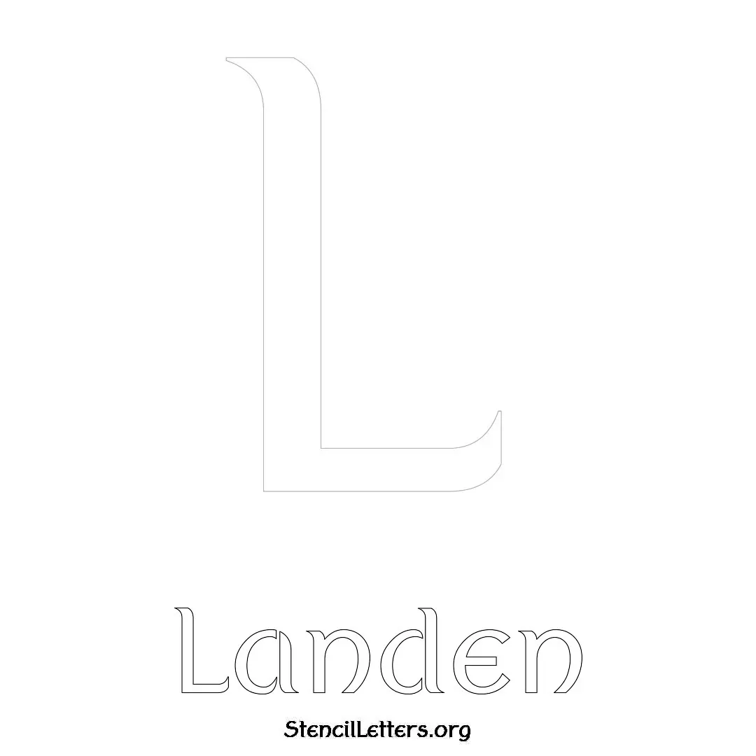 Landen Free Printable Name Stencils with 6 Unique Typography Styles and Lettering Bridges