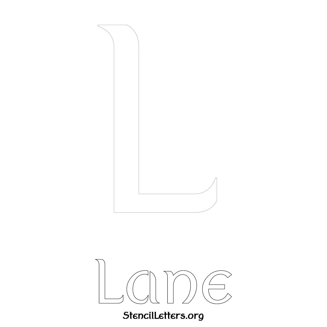Lane printable name initial stencil in Ancient Lettering