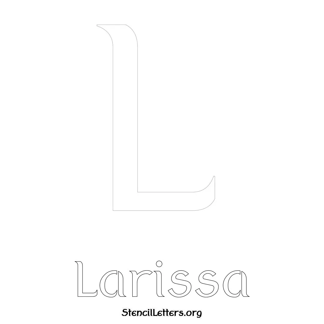 Larissa Free Printable Name Stencils with 6 Unique Typography Styles and Lettering Bridges