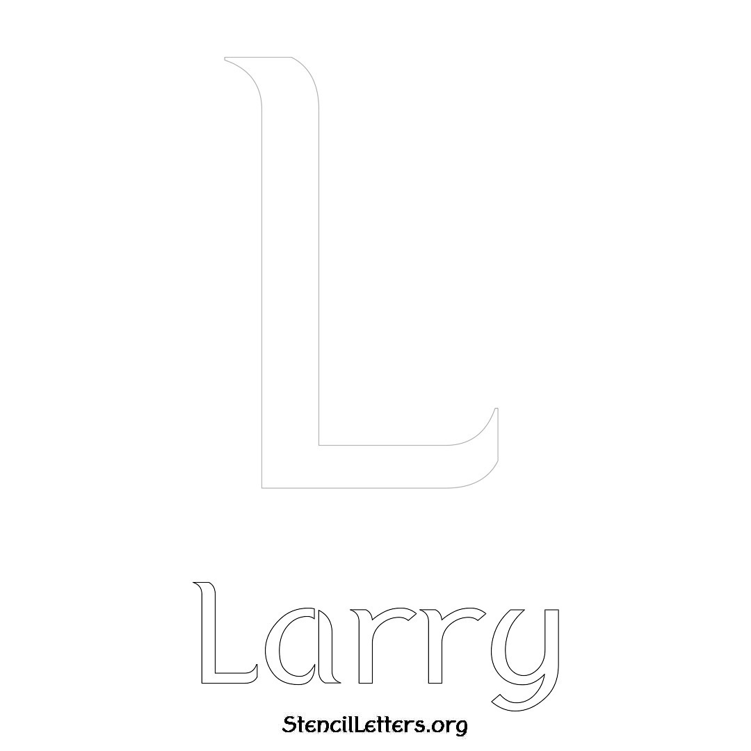 Larry printable name initial stencil in Ancient Lettering