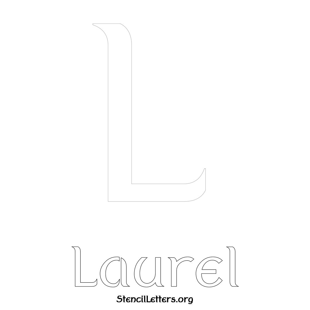 Laurel printable name initial stencil in Ancient Lettering