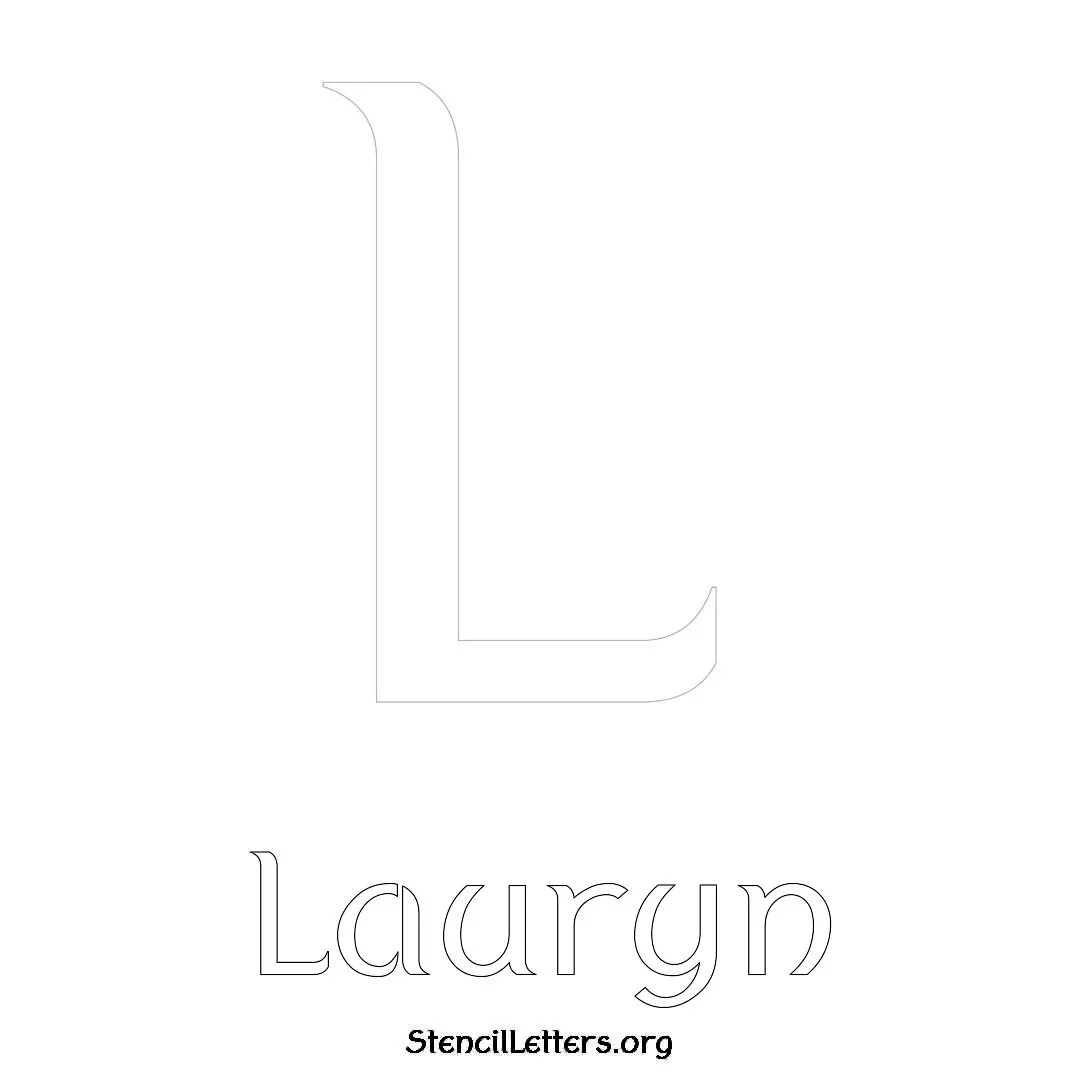 Lauryn Free Printable Name Stencils with 6 Unique Typography Styles and Lettering Bridges