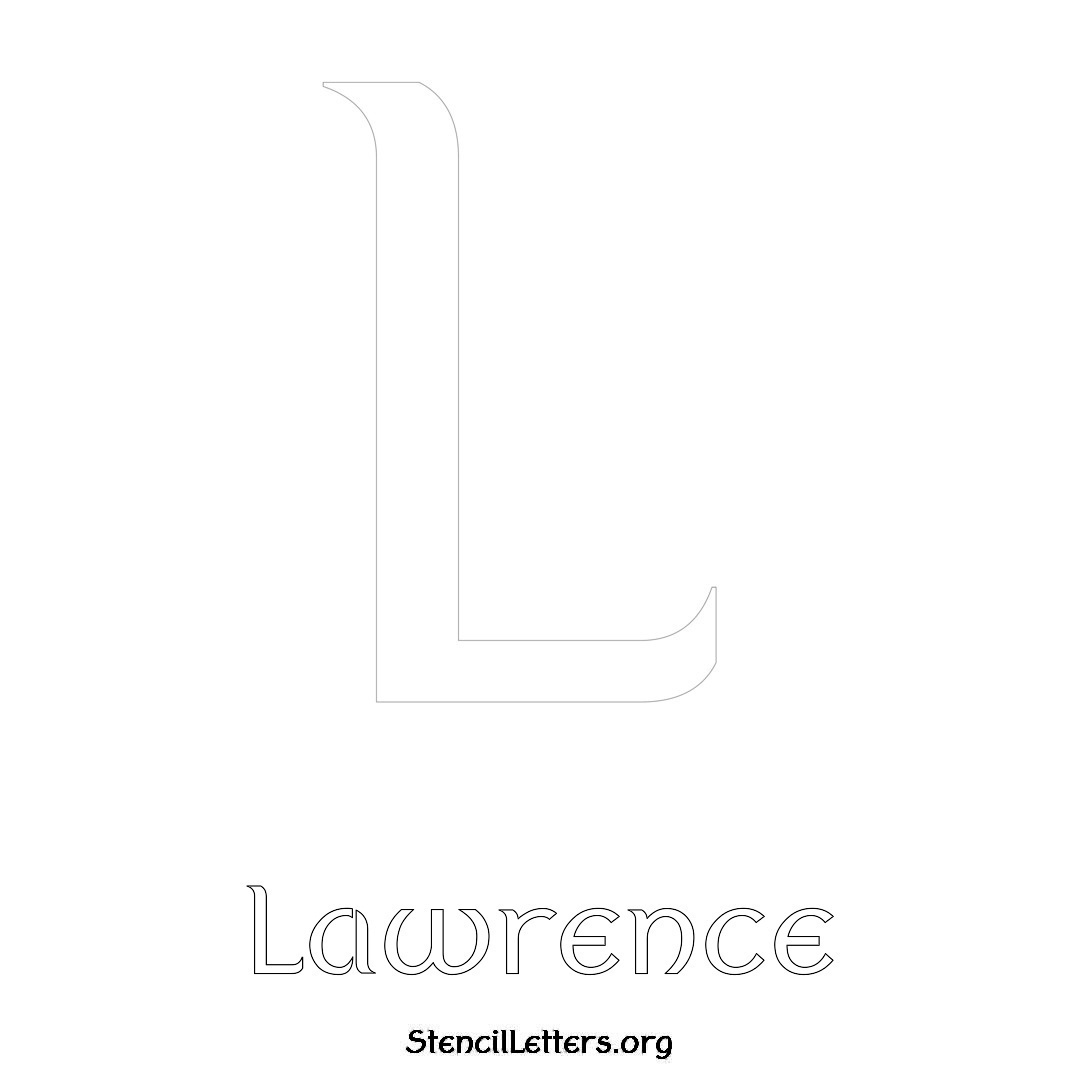 Lawrence printable name initial stencil in Ancient Lettering