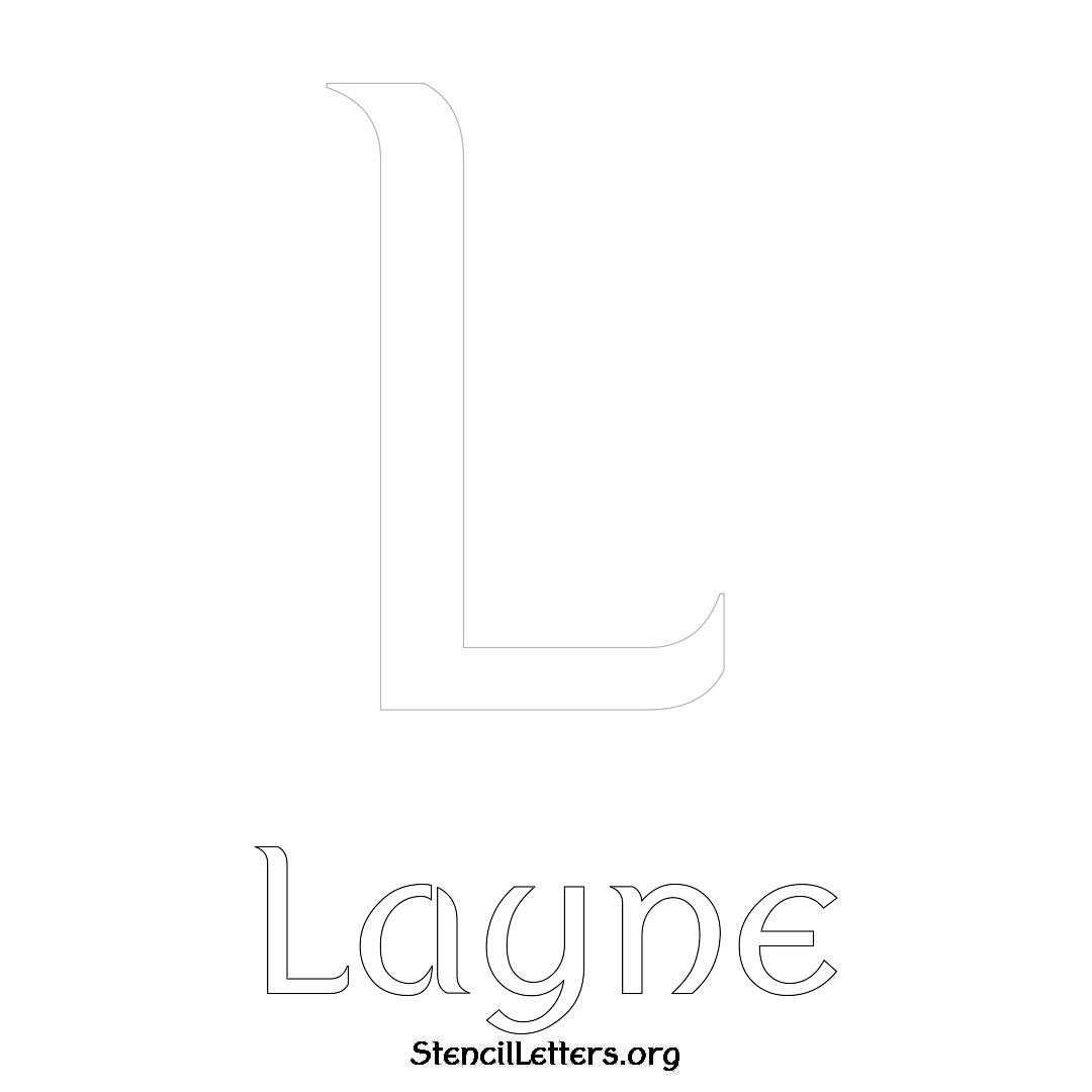 Layne printable name initial stencil in Ancient Lettering