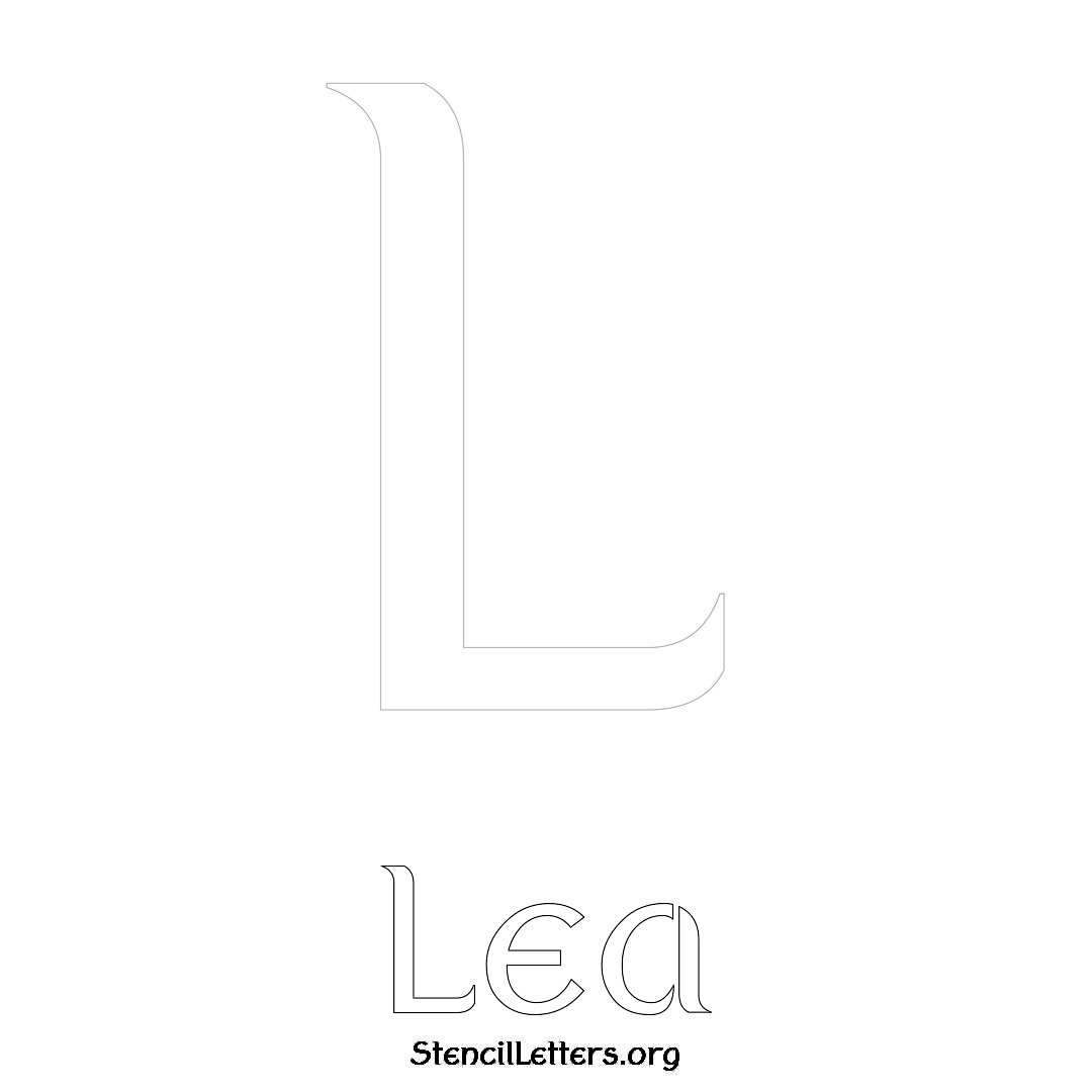 Lea printable name initial stencil in Ancient Lettering