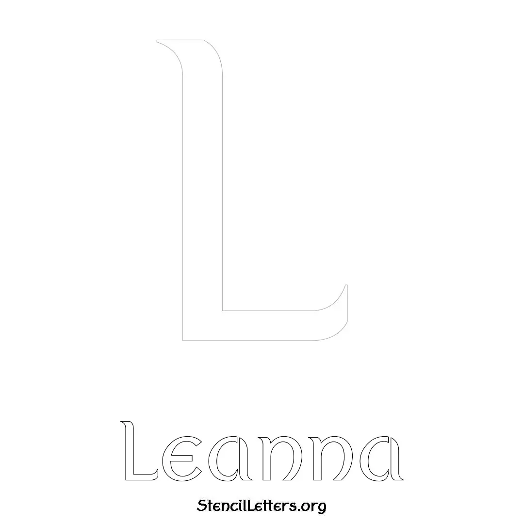 Leanna Free Printable Name Stencils with 6 Unique Typography Styles and Lettering Bridges