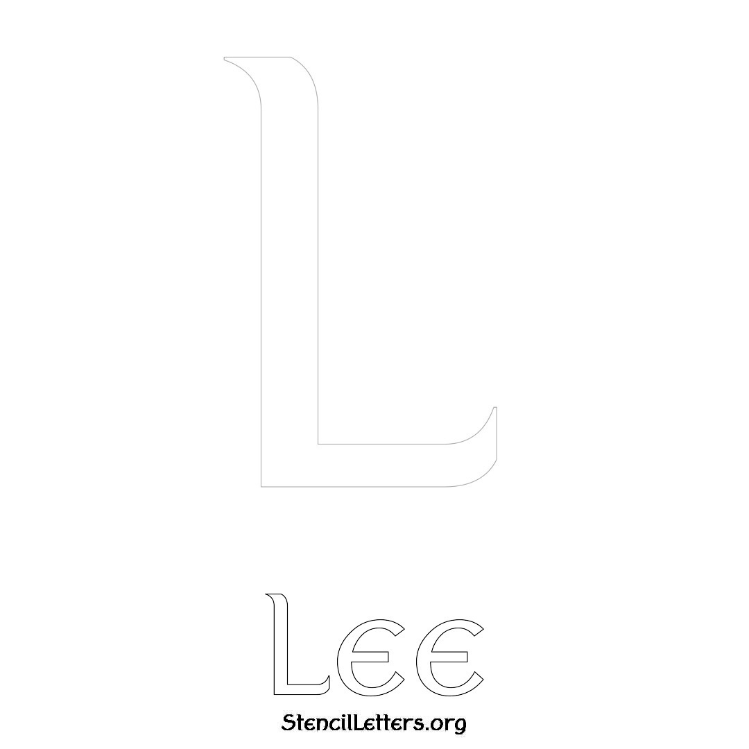 Lee printable name initial stencil in Ancient Lettering