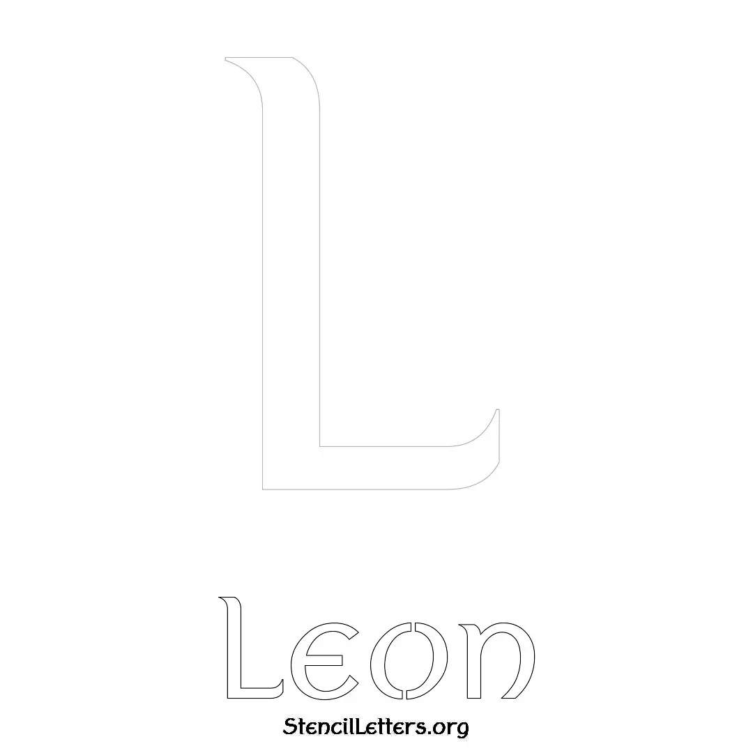 Leon Free Printable Name Stencils with 6 Unique Typography Styles and Lettering Bridges