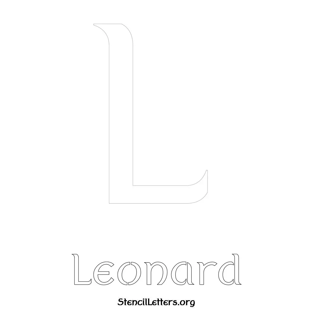 Leonard Free Printable Name Stencils with 6 Unique Typography Styles and Lettering Bridges