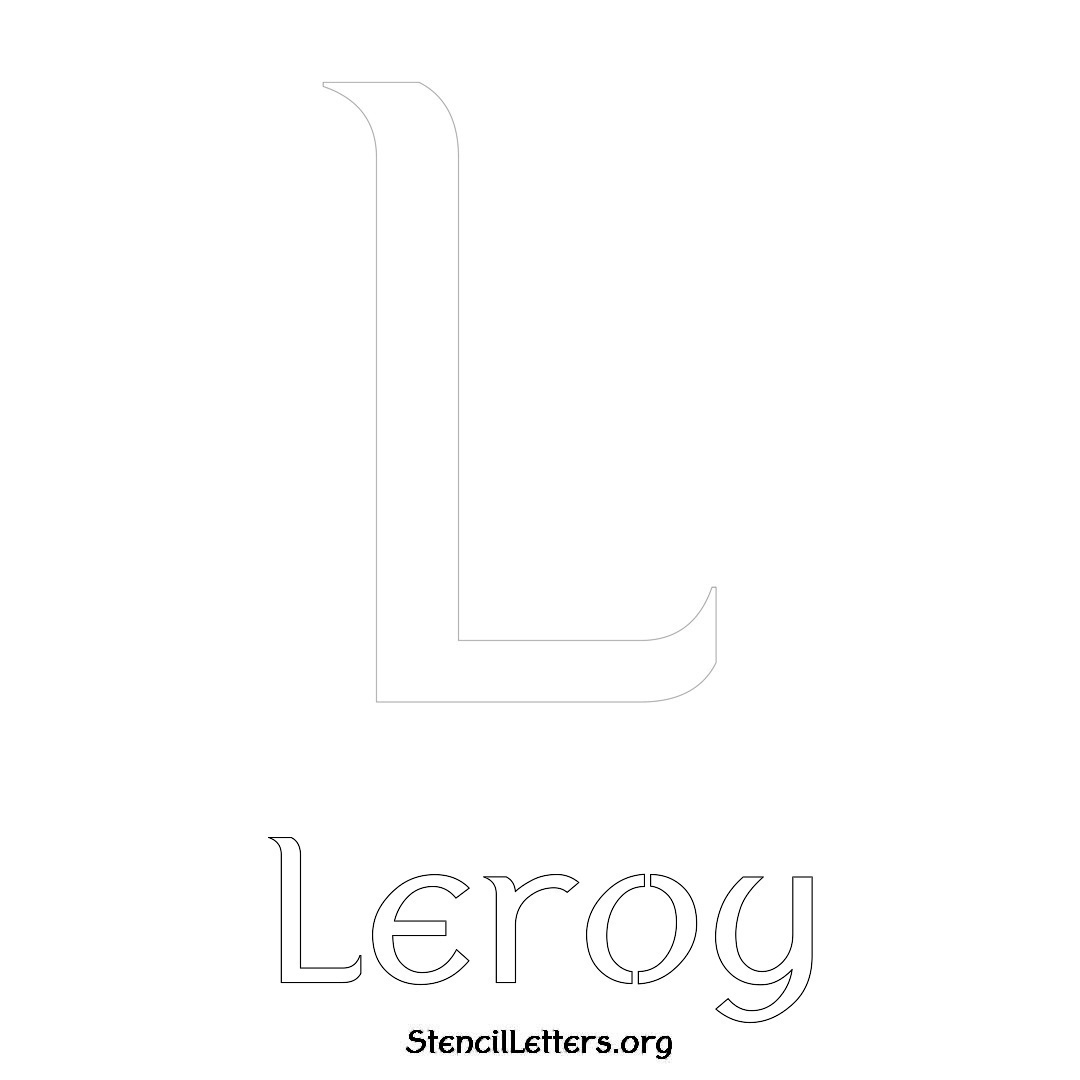 Leroy printable name initial stencil in Ancient Lettering