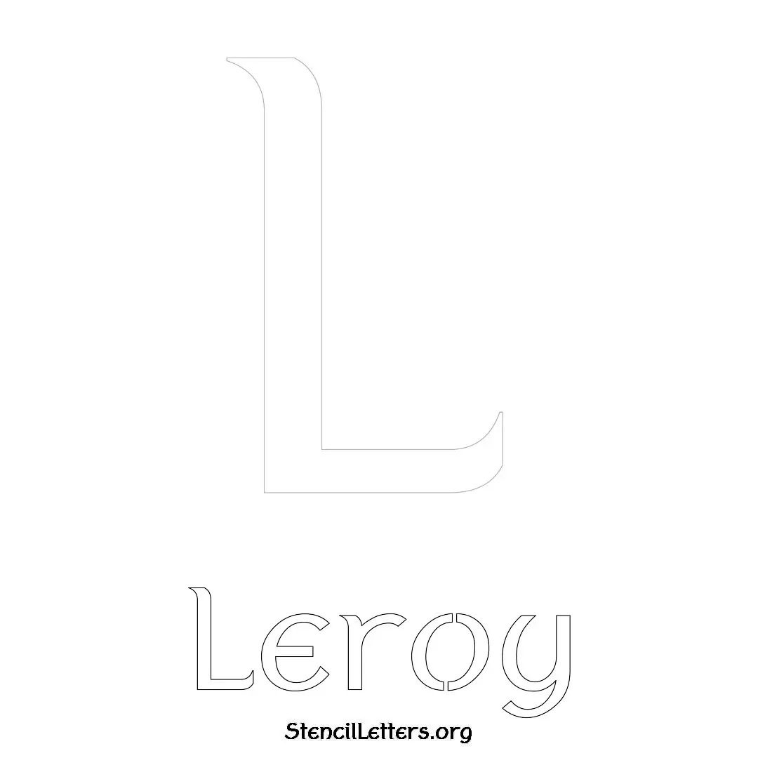 Leroy Free Printable Name Stencils with 6 Unique Typography Styles and Lettering Bridges