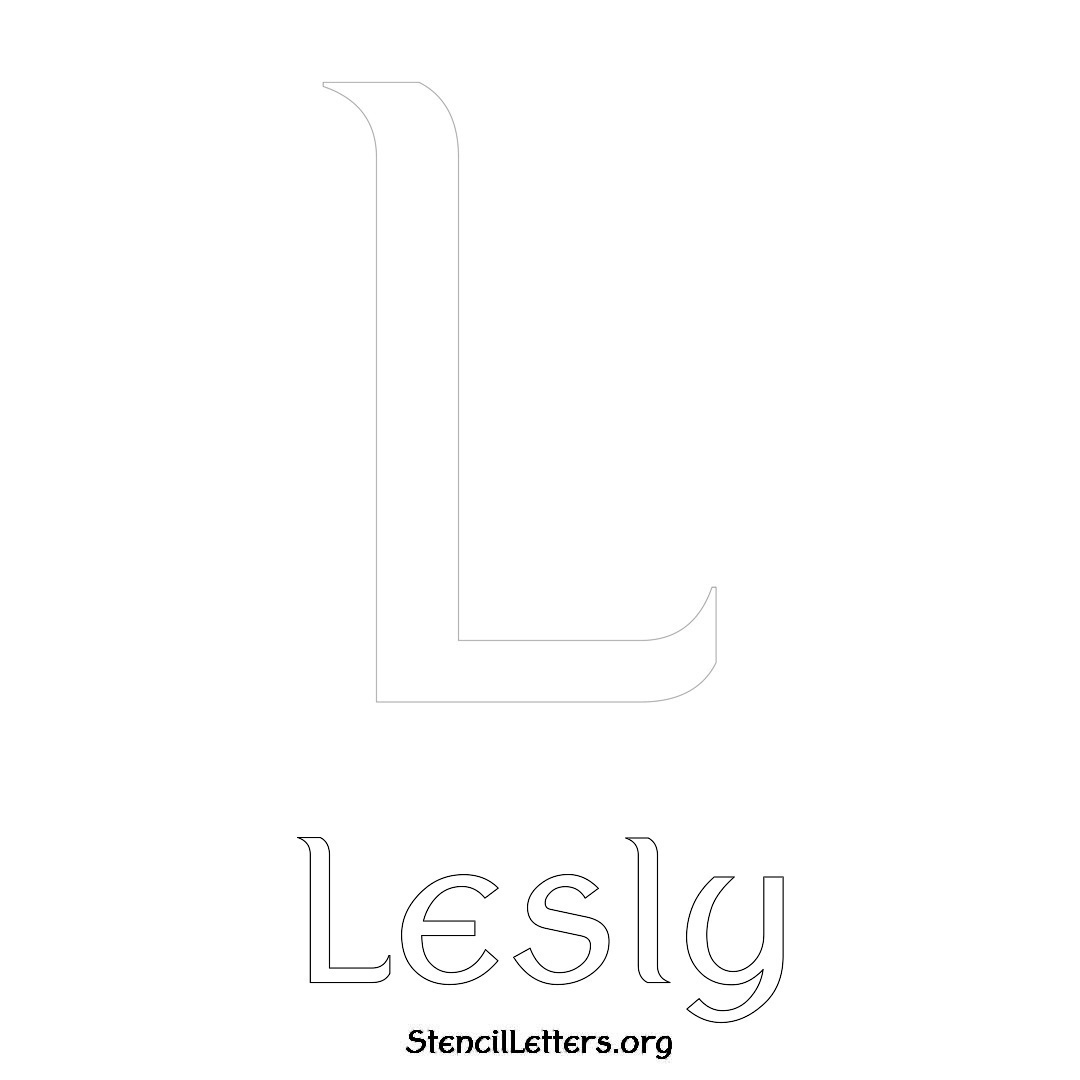 Lesly printable name initial stencil in Ancient Lettering