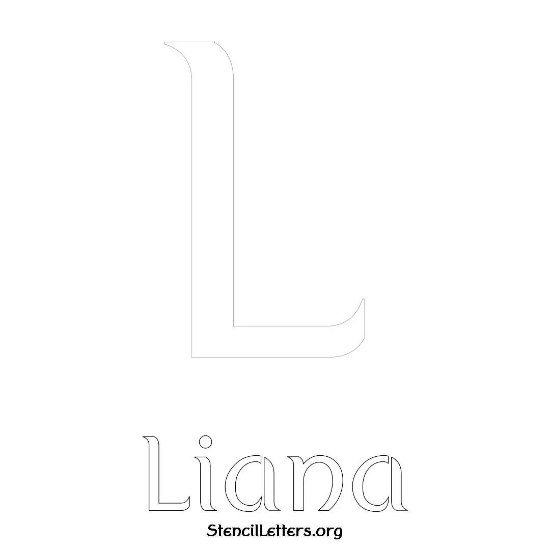 Liana Free Printable Name Stencils with 6 Unique Typography Styles and Lettering Bridges
