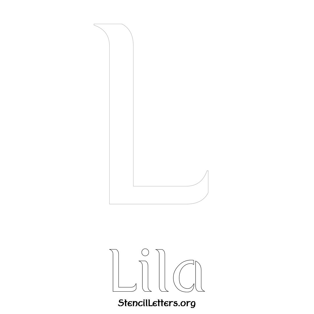 Lila printable name initial stencil in Ancient Lettering