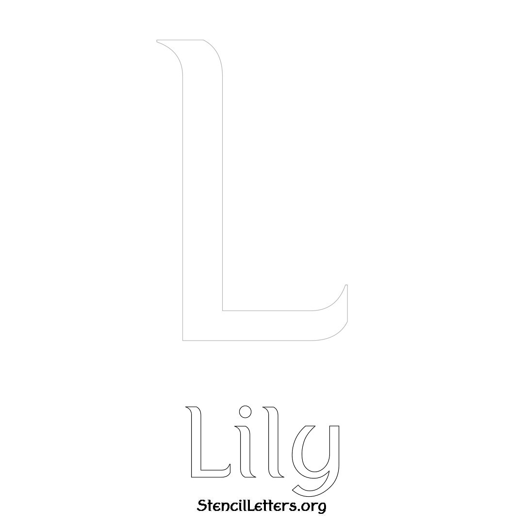 Lily printable name initial stencil in Ancient Lettering