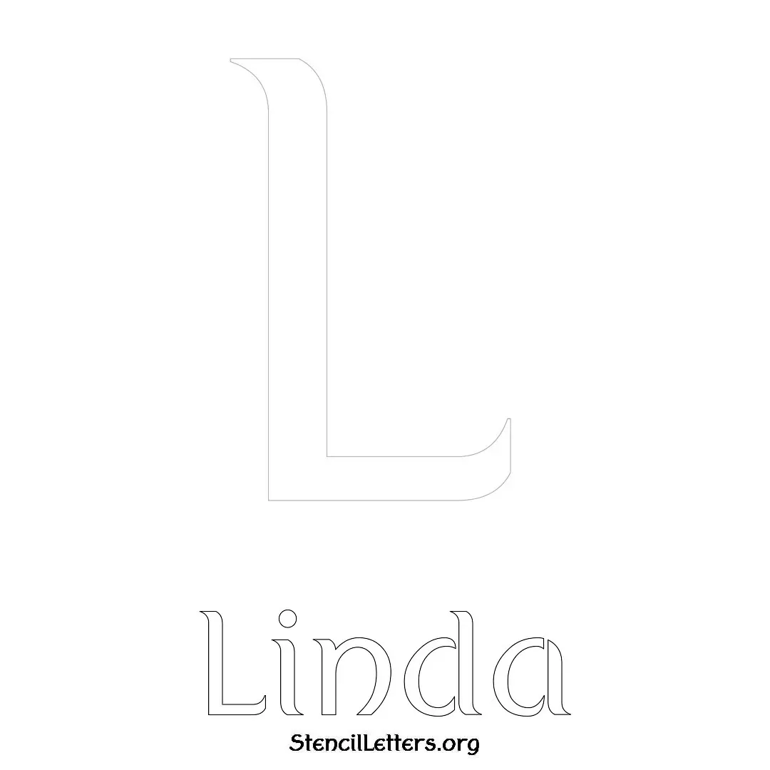 Linda Free Printable Name Stencils with 6 Unique Typography Styles and Lettering Bridges