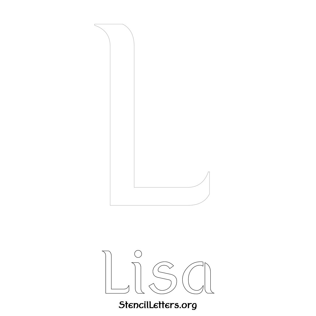 Lisa printable name initial stencil in Ancient Lettering