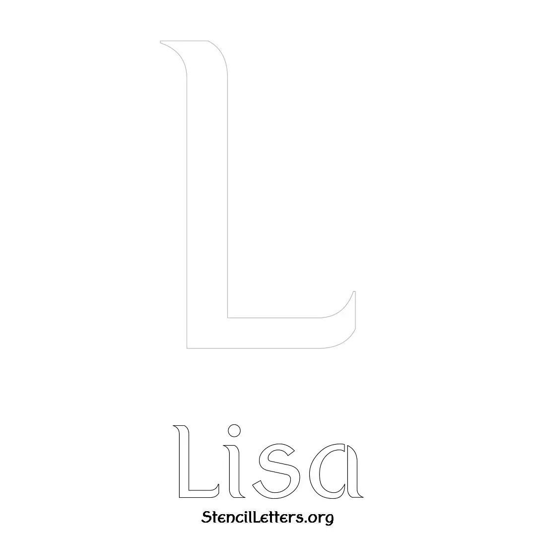 Lisa Free Printable Name Stencils with 6 Unique Typography Styles and Lettering Bridges