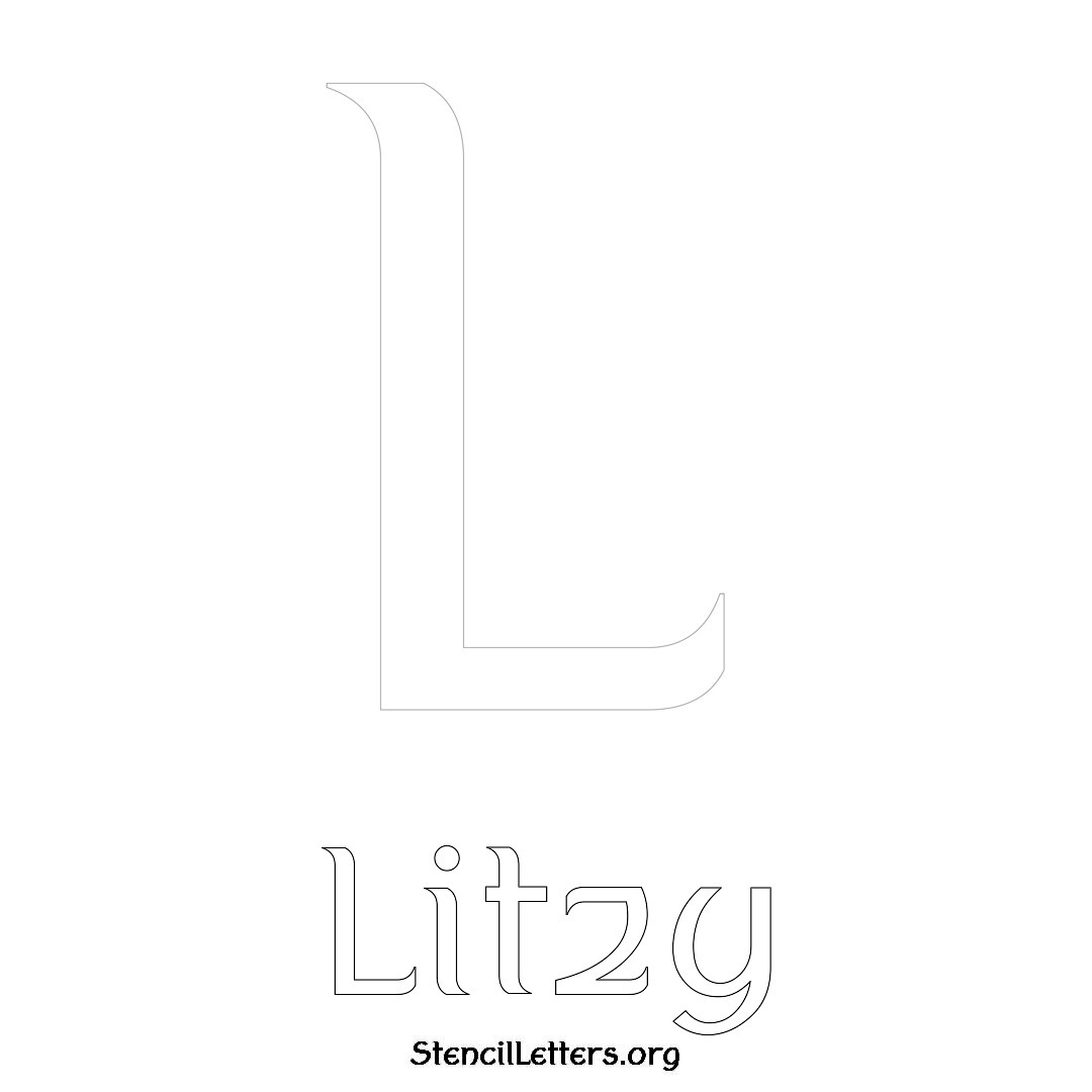 Litzy printable name initial stencil in Ancient Lettering