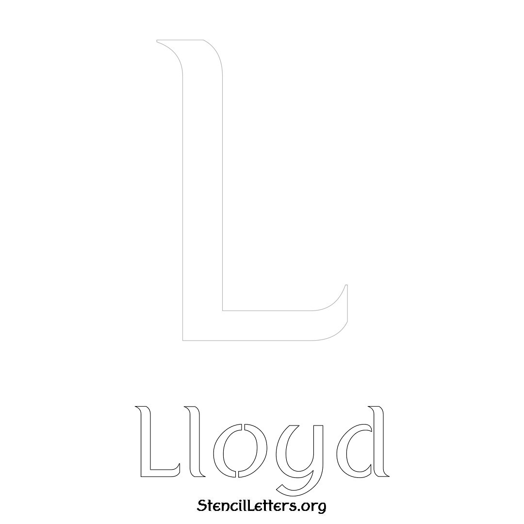 Lloyd printable name initial stencil in Ancient Lettering