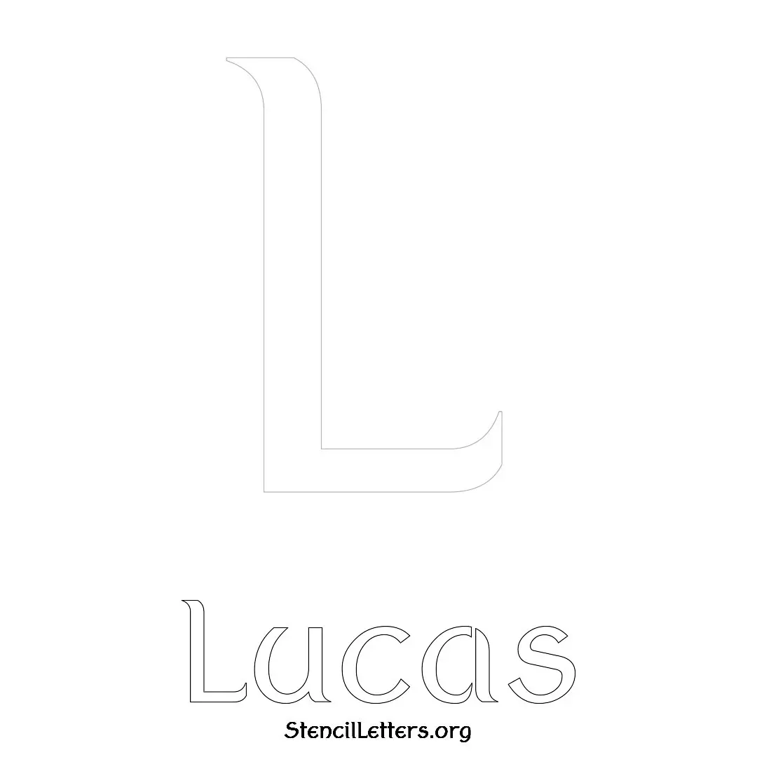 Lucas Free Printable Name Stencils with 6 Unique Typography Styles and Lettering Bridges