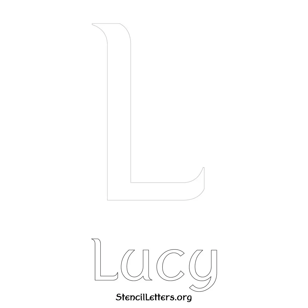 Lucy Free Printable Name Stencils with 6 Unique Typography Styles and Lettering Bridges