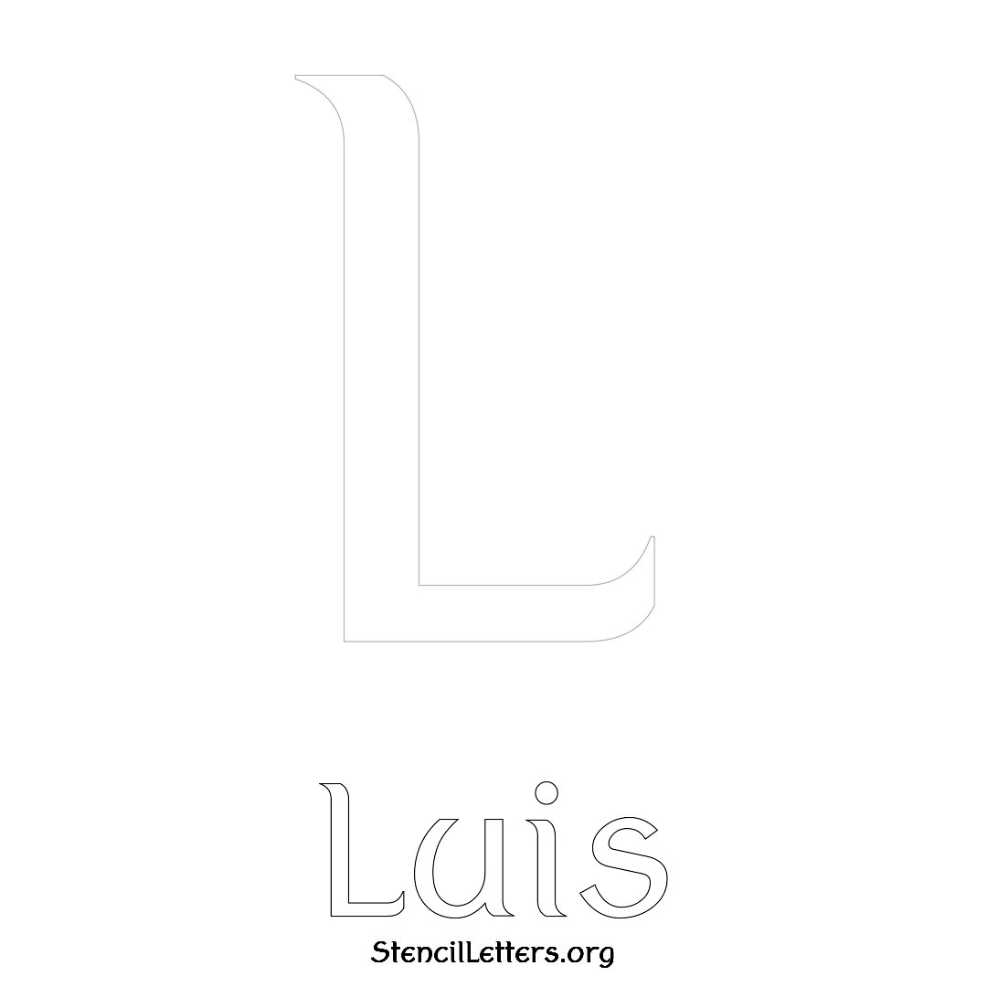 Luis printable name initial stencil in Ancient Lettering