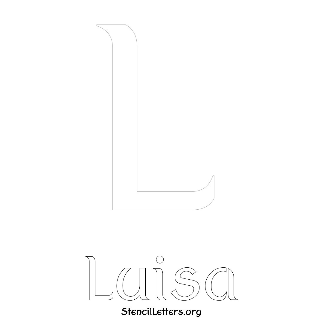 Luisa printable name initial stencil in Ancient Lettering