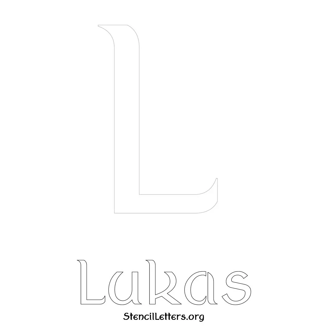 Lukas Free Printable Name Stencils with 6 Unique Typography Styles and Lettering Bridges