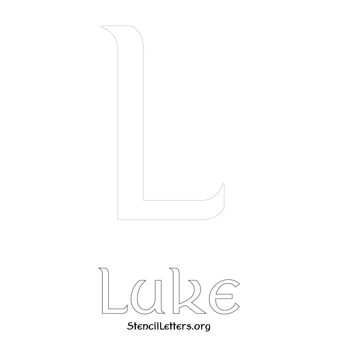 Luke Free Printable Name Stencils with 6 Unique Typography Styles and Lettering Bridges