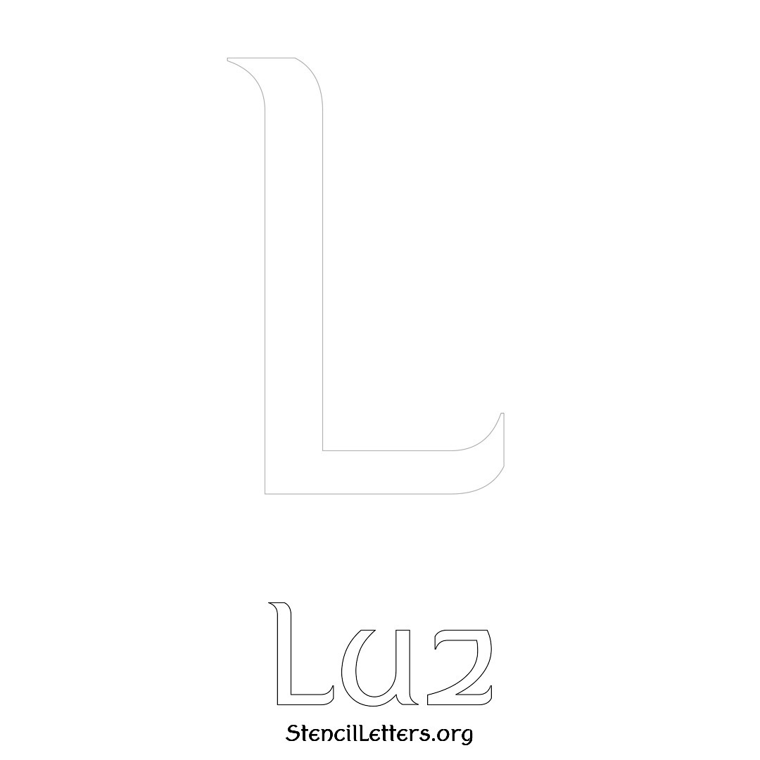 Luz printable name initial stencil in Ancient Lettering