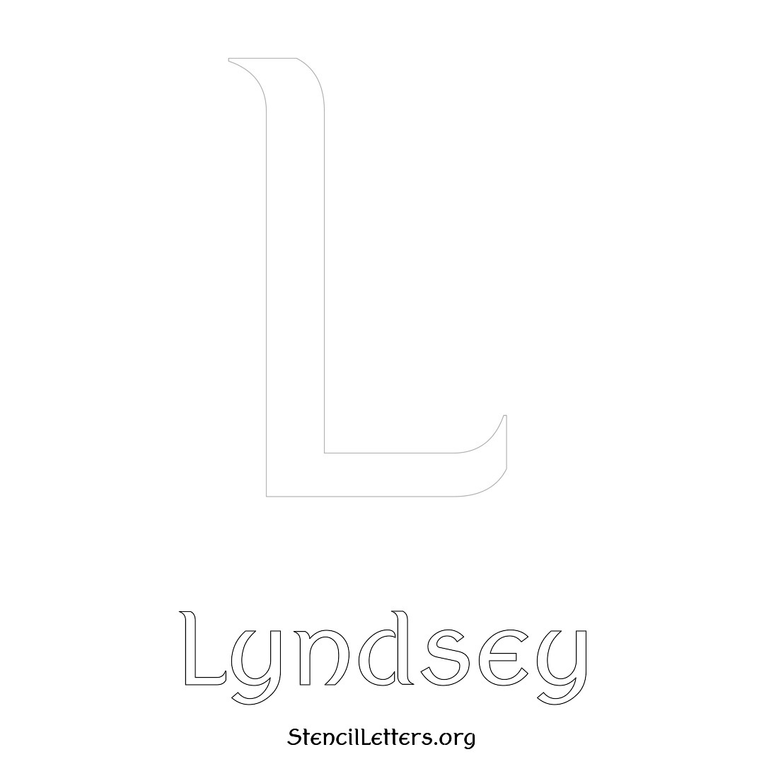 Lyndsey printable name initial stencil in Ancient Lettering