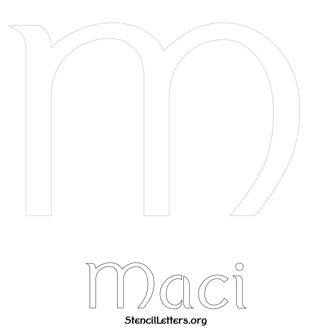 Maci Free Printable Name Stencils with 6 Unique Typography Styles and Lettering Bridges