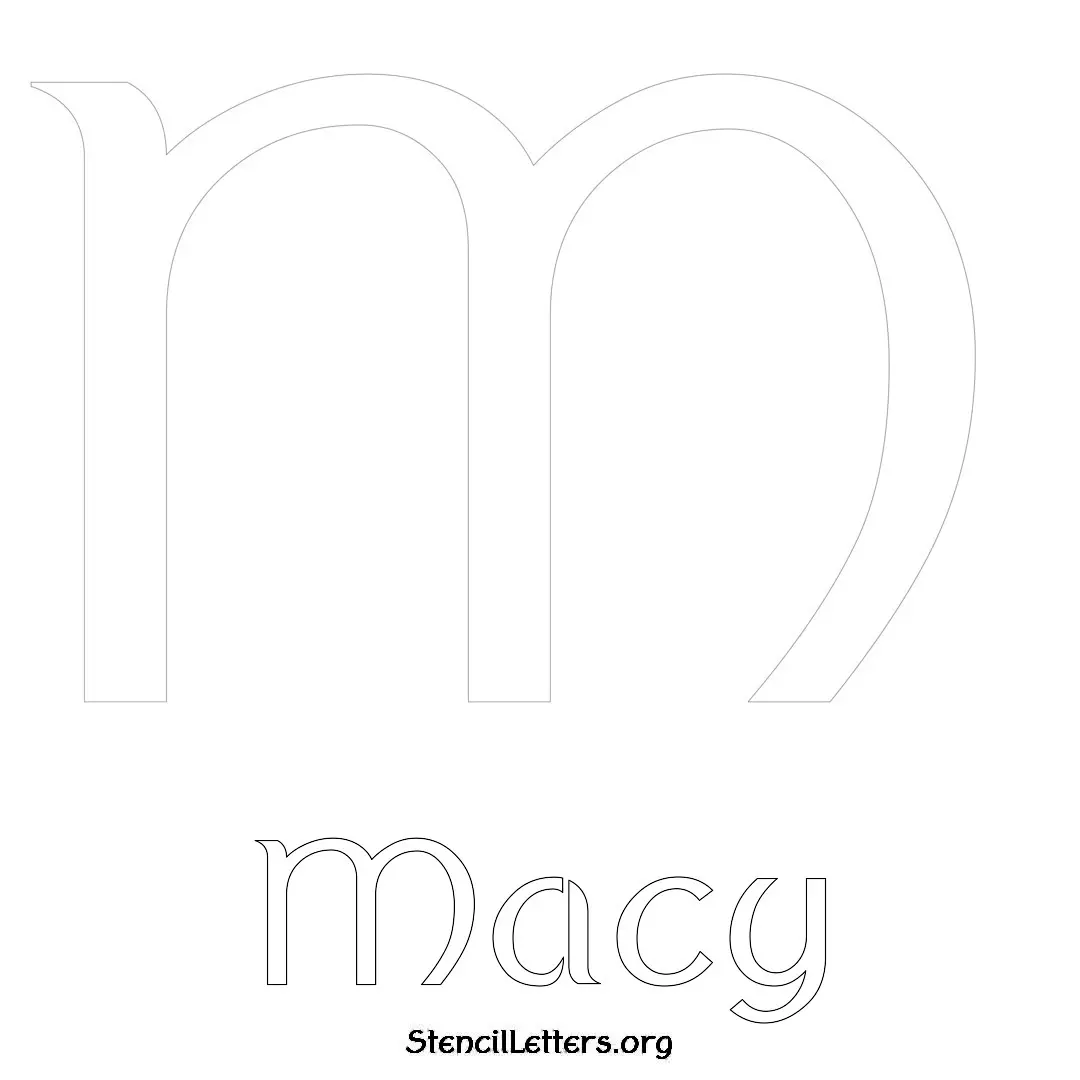 Macy Free Printable Name Stencils with 6 Unique Typography Styles and Lettering Bridges