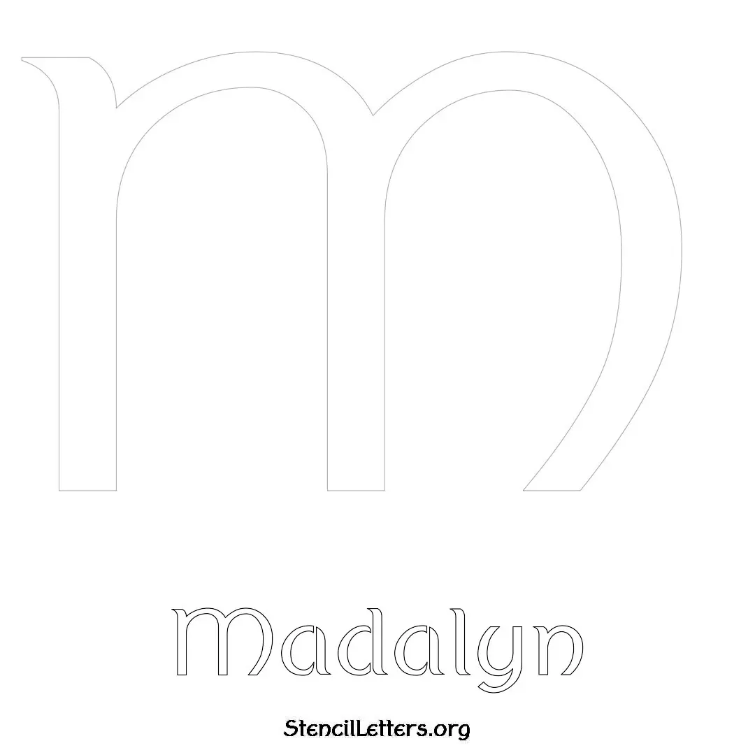 Madalyn Free Printable Name Stencils with 6 Unique Typography Styles and Lettering Bridges