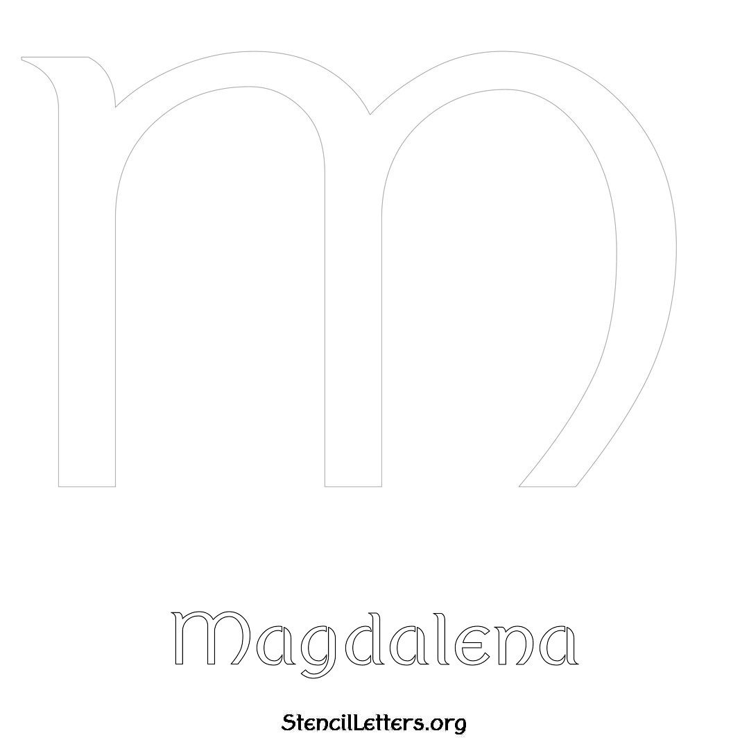 Magdalena printable name initial stencil in Ancient Lettering