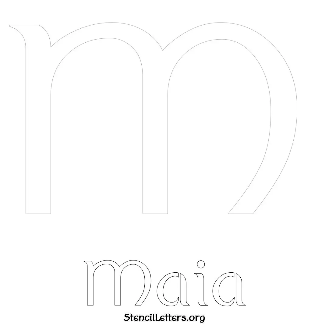 Maia Free Printable Name Stencils with 6 Unique Typography Styles and Lettering Bridges