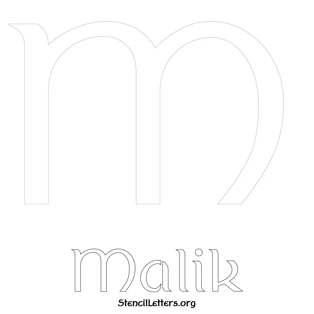 Malik Free Printable Name Stencils with 6 Unique Typography Styles and Lettering Bridges
