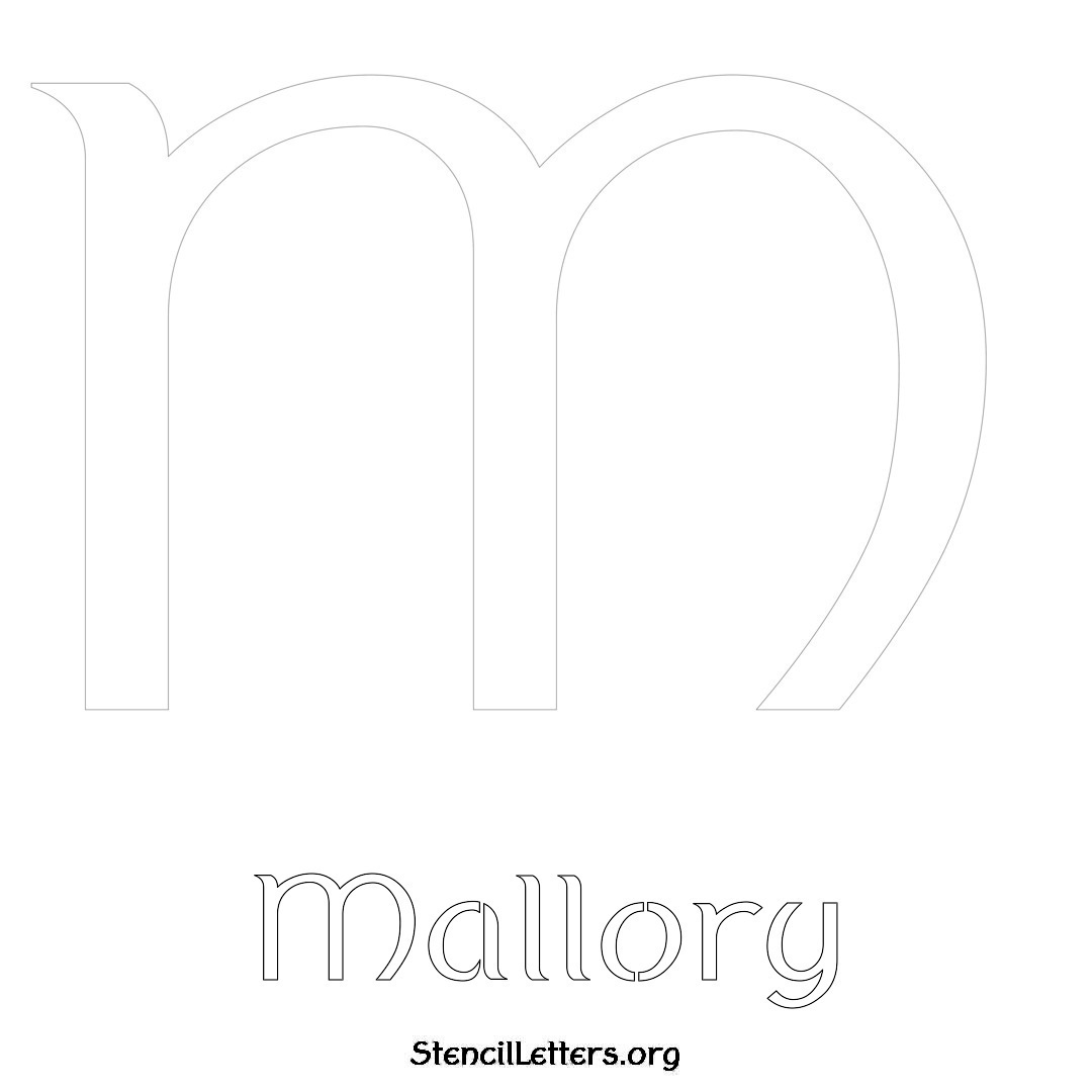 Mallory printable name initial stencil in Ancient Lettering