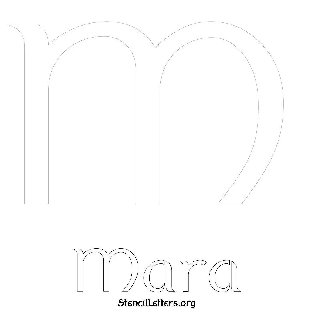 Mara Free Printable Name Stencils with 6 Unique Typography Styles and Lettering Bridges