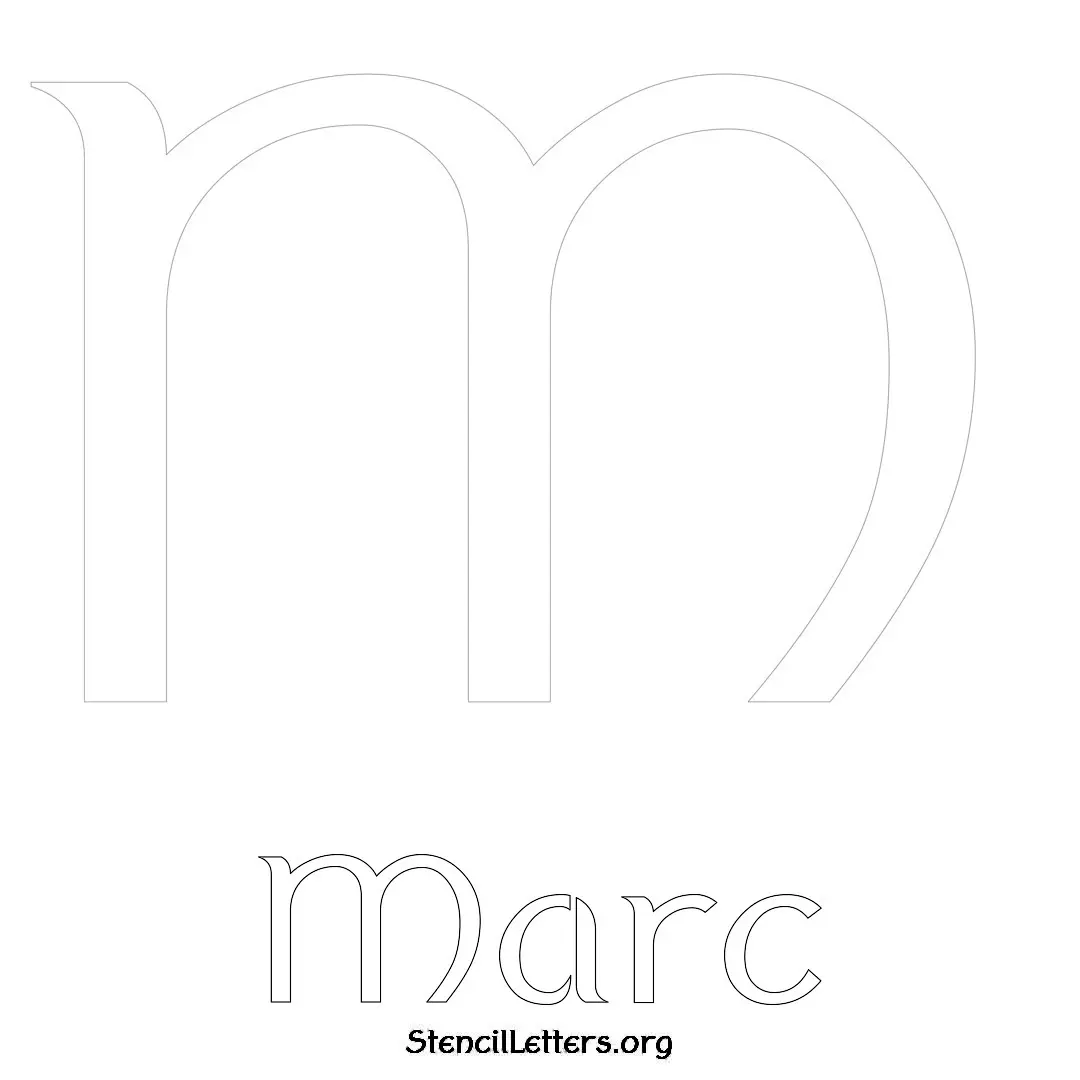 Marc Free Printable Name Stencils with 6 Unique Typography Styles and Lettering Bridges