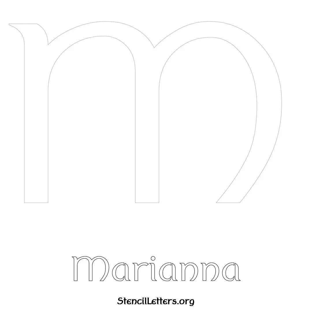 Marianna Free Printable Name Stencils with 6 Unique Typography Styles and Lettering Bridges