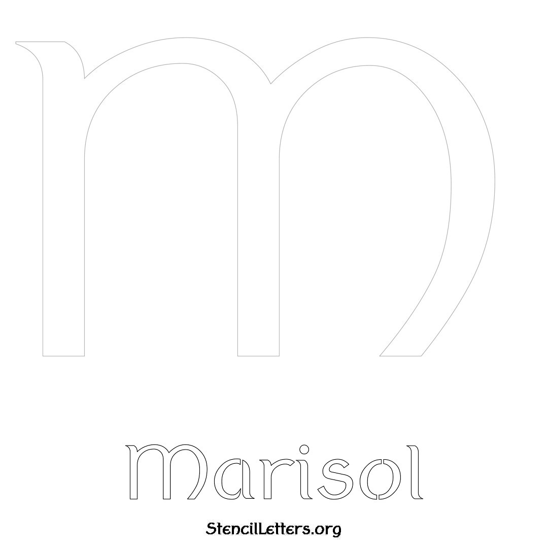 Marisol printable name initial stencil in Ancient Lettering