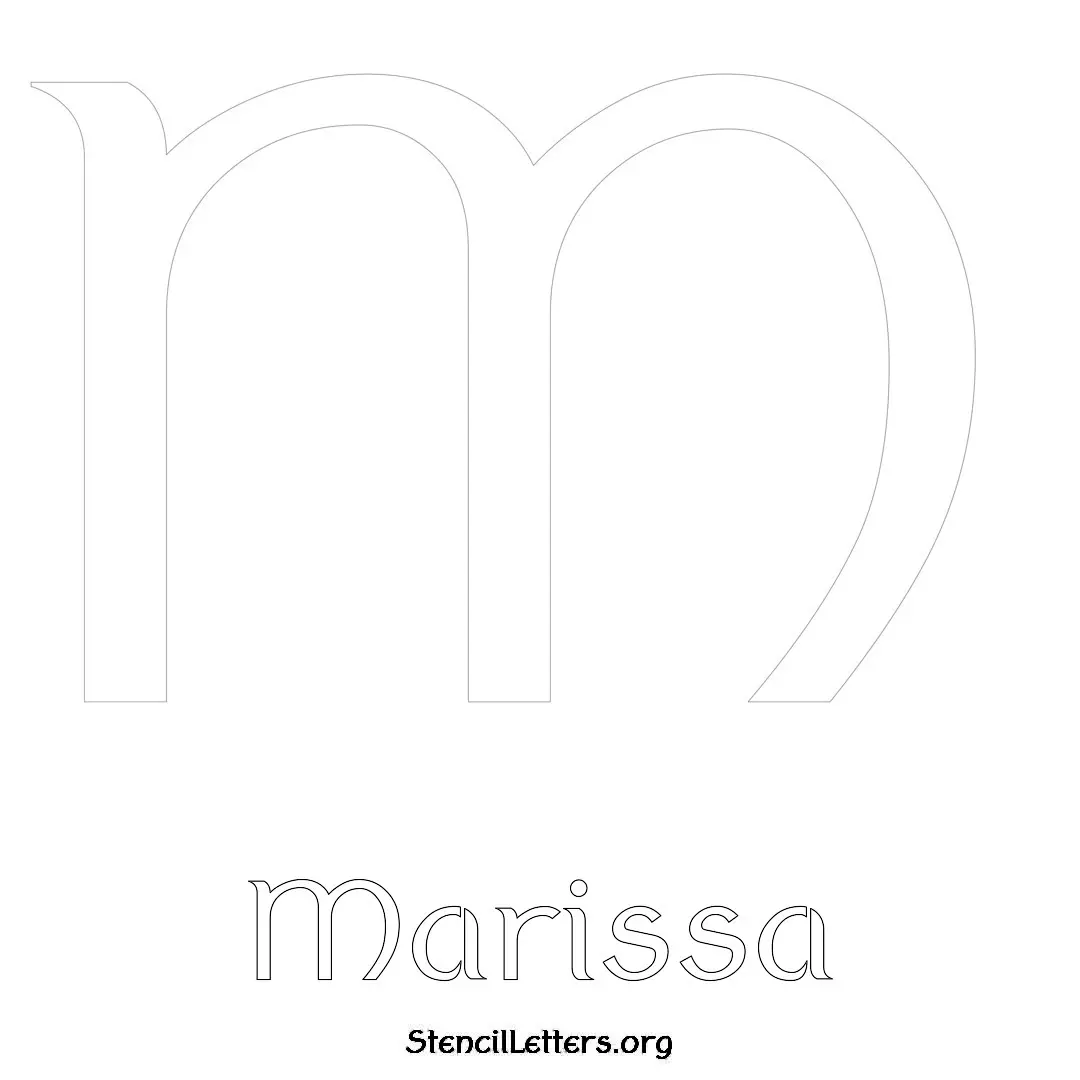 Marissa Free Printable Name Stencils with 6 Unique Typography Styles and Lettering Bridges