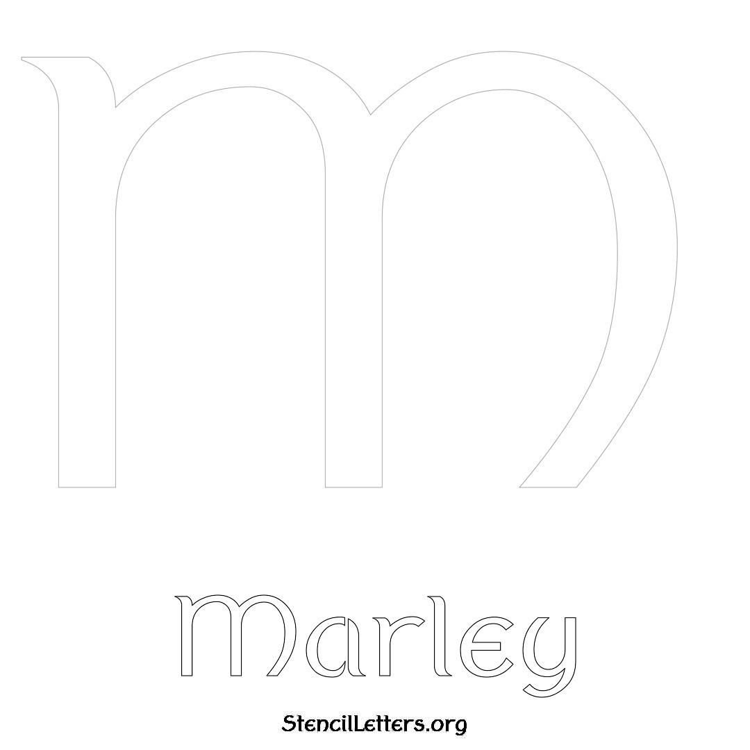 Marley printable name initial stencil in Ancient Lettering