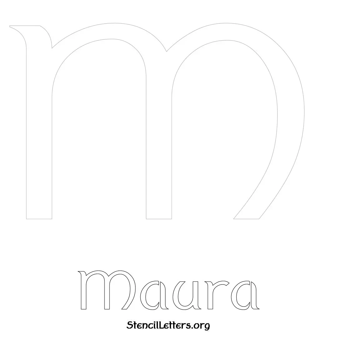 Maura Free Printable Name Stencils with 6 Unique Typography Styles and Lettering Bridges