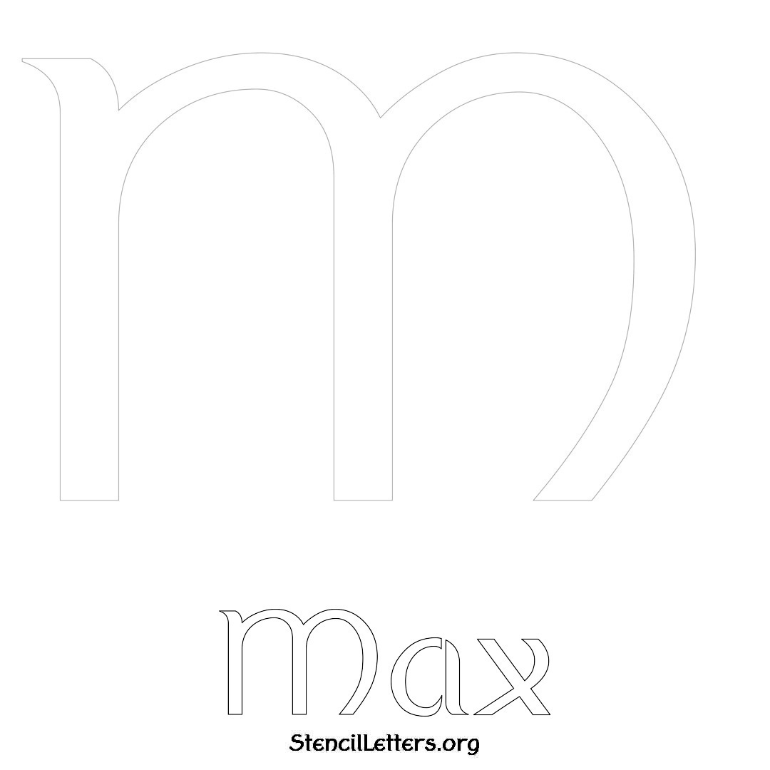 Max printable name initial stencil in Ancient Lettering