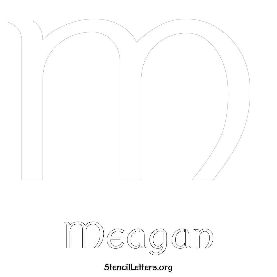 Meagan Free Printable Name Stencils with 6 Unique Typography Styles and Lettering Bridges