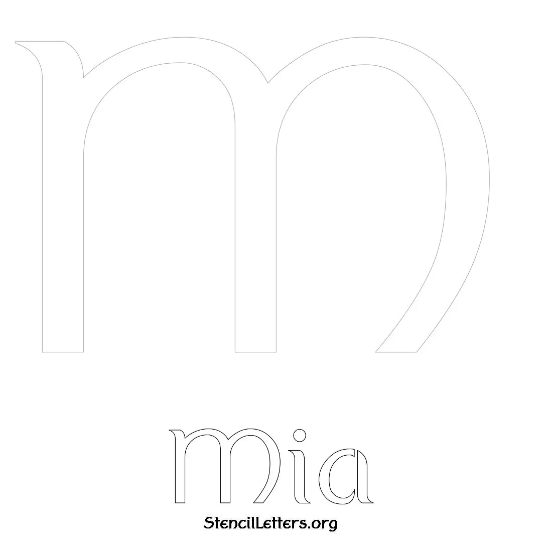 Mia Free Printable Name Stencils with 6 Unique Typography Styles and Lettering Bridges